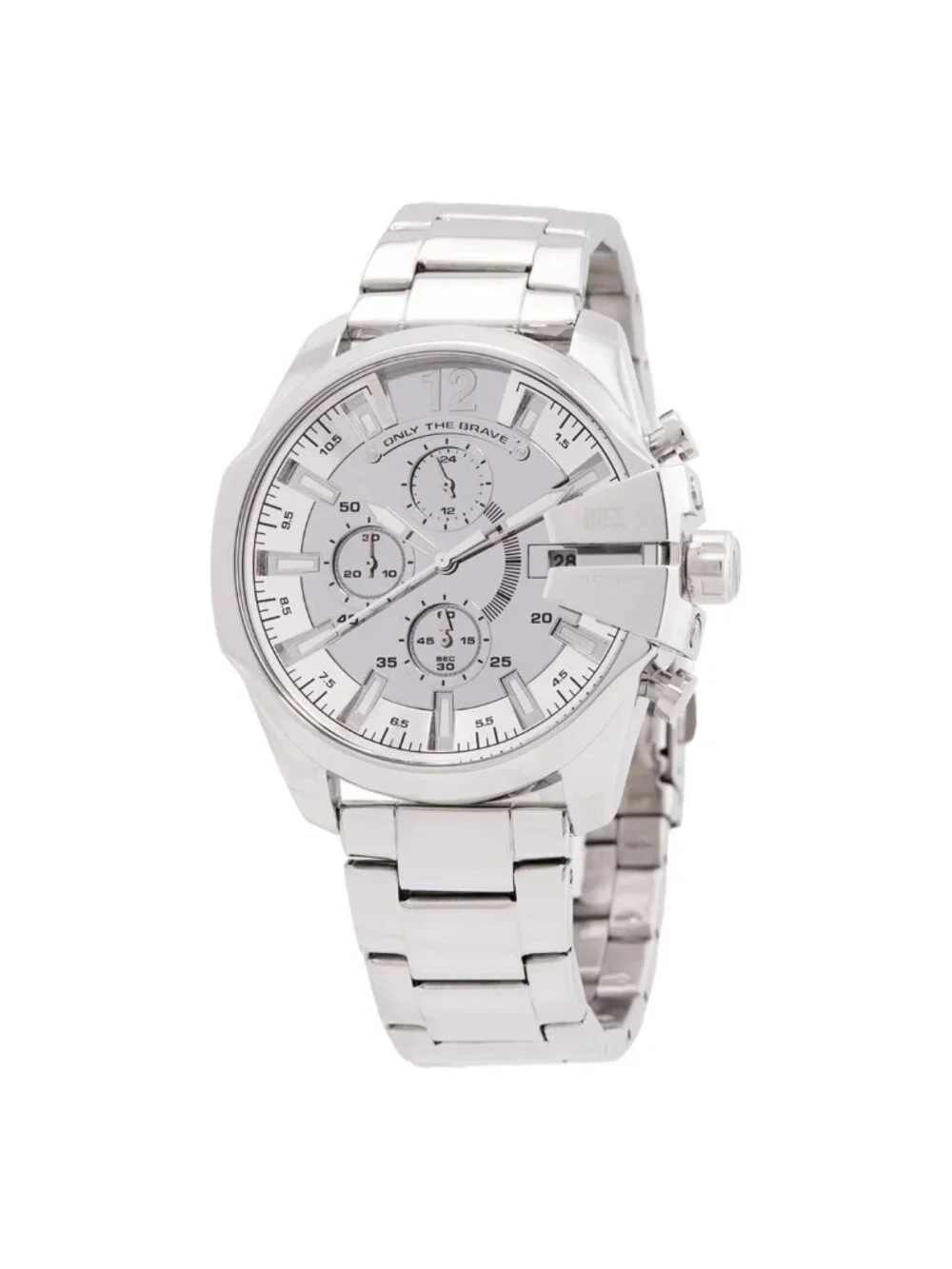 NWT Diesel Baby Chief Chronograph Quartz Silver Dial Watch